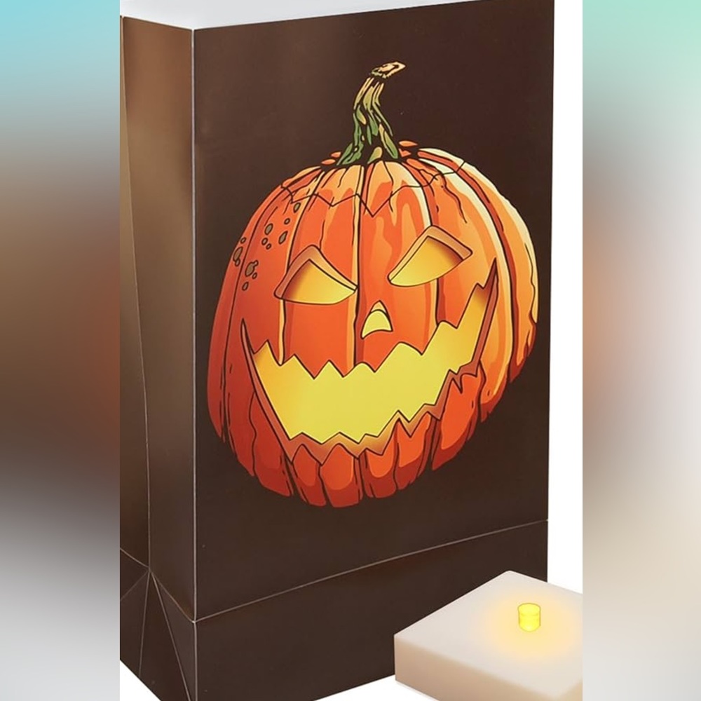 Lumalite Luminaria kit Jack O Lantern set of 6. new.